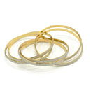 Gold Interlocking Glittering 5 Peaces Bangle Set