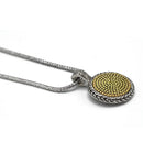TWO TONE 1.8"INCHES PENDANT NECKLACE
