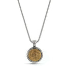 TWO TONE 1.8"INCHES PENDANT NECKLACE