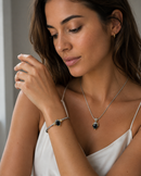 Black Heart Stone Pendant Necklace – 18" + 3" Extender