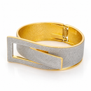GOLD GLITTERING BUCKLE HINGED  BRACELET