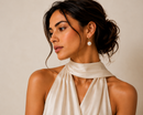 PEARL GOLD DROP EARRINGS 1"