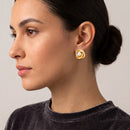 Tazza Women's Gold-Tone Love Knot Faux Pearl Stud Earrings | Vintage Twisted Swirl Button Earrings | Elegant Fashion Costume Jewelry0.8"