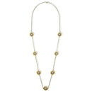 Two-Tone Crystal Marcasite Finish 36" Reversible Necklace with Floral Accents