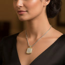 Two-Tone Pave crystal engraved Pendant necklace