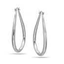 SILVER TEARDROP HOOP EARRINGS