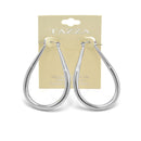 SILVER TEARDROP HOOP EARRINGS