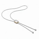 TWO TONE MOTHER OF PEARL PENDANT ENGRAVED TASSEL NECKLACE