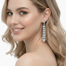 Rhinestones Crystal Silver Chandelier Drop Earrings