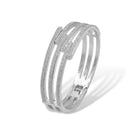 Rhodium glitter Oval hinge bracelet