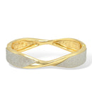 2.5"Gold-Tone Glitter Hinged Bracelet - Sparkling Cuff Bangle - Adjustable Dressy Jewelry for Women