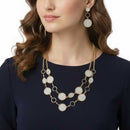 Stardust Elegance: Gold & Silver-Tone Sanded Glitter Statement Set