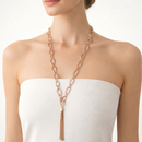 Silver Link Chains With Tassel Necklace