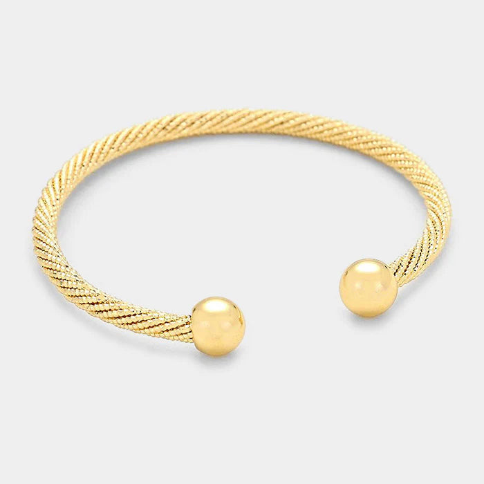 Gold Ball cuff Bracelet