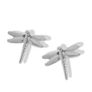 Delicate Silver Dragonfly Earrings 0.5"