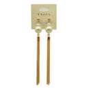 Gold And  Cream Pearl Tassel Earrings