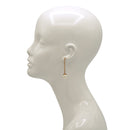 Elegant Gold Chain Drop Earrings with Faux Pearl & Crystal Stud