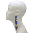 Multi-Color Bohemian Seed Bead Long Tassel Earrings – 6.3"