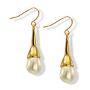 Elegant Gold Cream Teardrop Faux Pearl Earrings – Classic & Timeless Style