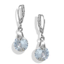 Gold Leverback Drop Earrings with Rhodium Clear Crystal – 1.25"Elegant Sparkling Dangle Jewelry