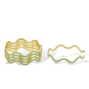 Gold & Mint Enamel Wave Bracelets (2.8" Diameter) – Set of 5