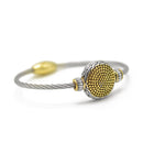 Two Tone Round Gold Dots Twisted Rope Bracelet