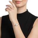 Designer-Style Heart Cable Bracelet Bangle – Two-Tone Gold & Silver Finish with Magnetic Clasp