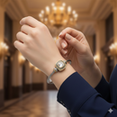 TWO TONE CLEAR CRYSTAL TWISTED ROPE BRACELET