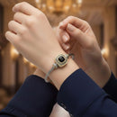 TWO TONE BLACK CRYSTAL TWISTED ROPE BRACELET