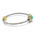 Two Tone Turquoise Classic Cable Magnetic Bracelet