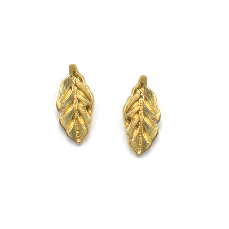 Gold leaf post Earrings