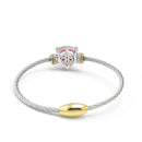 TWO TONE ROSE CRYSTAL CLASSIC CABLE BRACELET