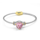 TWO TONE ROSE CRYSTAL CLASSIC CABLE BRACELET