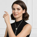 Adjustable Gold-Tone Heart Bolo Necklace – 30" Pavé Crystal Lariat