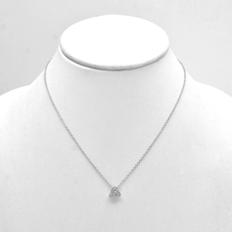 SILVER CRYSTAL PENDANT SHORT NECKLACE