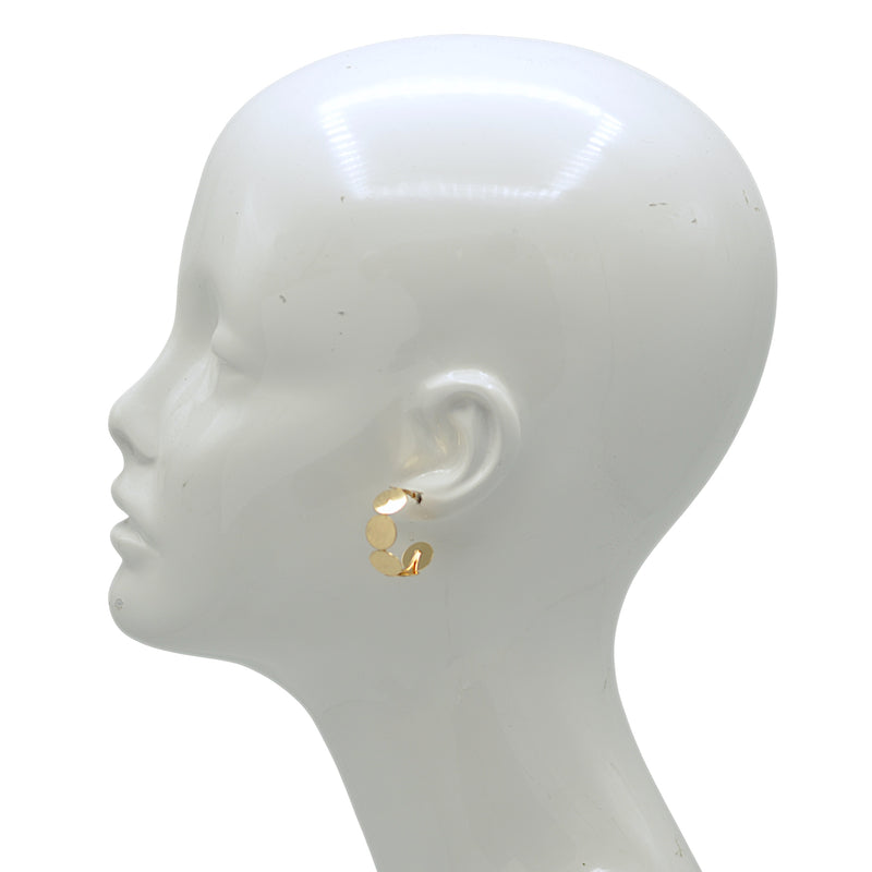Modern Gold Coin Cluster Hoop Earrings (1" Diameter)
