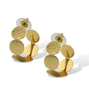 Modern Gold Coin Cluster Hoop Earrings (1" Diameter)