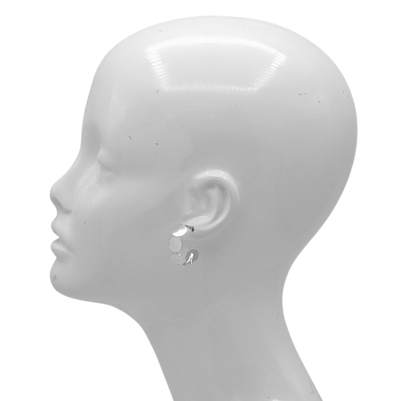 Modern Silver Coin Cluster Hoop Earrings (1" Diameter)