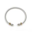 TWO-TONE LIGHT ROSE CRYSTAL CLASSIC CABLE BRACELET