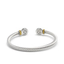 TWO-TONE LIGHT ROSE CRYSTAL CLASSIC CABLE BRACELET