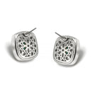 Two Tone Emerald  Square cable Earrings for Women