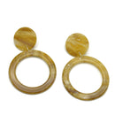 YELLO MARBLE RESIN SILVER EARRINGS