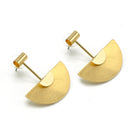 Gold Semi Circle Drop Earrings