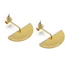 Gold Semi Circle Drop Earrings