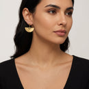 Gold Semi Circle Drop Earrings