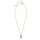 GOLD CRYSTAL HAMSA HAND PENDANT NECKLACE