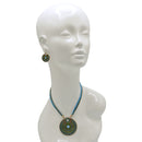 Gold Round Turquoise Earrings