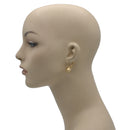 GOLD MATTE FINISHED ROUND BALL EARRINGS