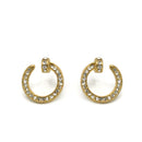 Gold Open Loop crystal Nail Stud Earrings