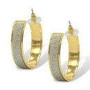 Gold & Glitter Textured Hoop Earrings 1.5"